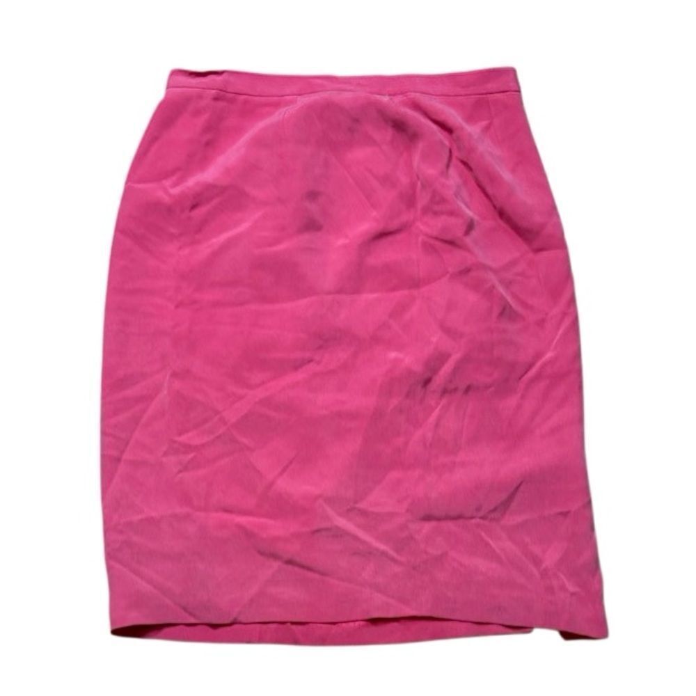 90s Vintage 100% Silk Barbie Pink Pencil Skirt RN 54050 jones New York